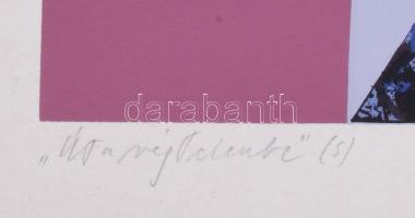 Hajdú László (1938-): Út a végtelenbe, 1986. Szitanyomat, papír. Jelzett. 25/5. számozással. 76,5x45...