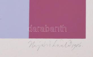 Hajdú László (1938-): Út a végtelenbe, 1986. Szitanyomat, papír. Jelzett. 25/5. számozással. 76,5x45...