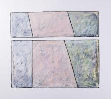 Hajdú László (1938-): Vitális mezők III., 1999. Akril, kártyapapír. Jelezve jobbra lent. Hátoldalán autográf felirattal. 44x51 cm.