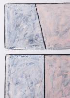 Hajdú László (1938-): Vitális mezők III., 1999. Akril, kártyapapír. Jelezve jobbra lent. Hátoldalán ...