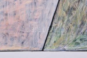 Hajdú László (1938-): Vitális mezők II., 1999. Akril, kártyapapír. Jelezve jobbra lent. Hátoldalán a...