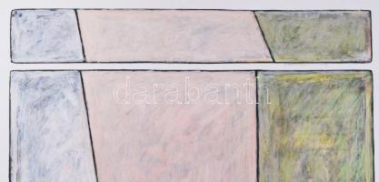 Hajdú László (1938-): Vitális mezők I., 1999. Akril, kártyapapír. Jelezve jobbra lent. Hátoldalán au...