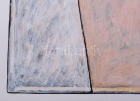 Hajdú László (1938-): Vitális mezők I., 1999. Akril, kártyapapír. Jelezve jobbra lent. Hátoldalán au...