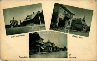 1939 Taracköz, Teresva; Erdei vasútállomás, utca, Cikta, Hangya üzlete és saját kiadása / forest railway station, shops, street (fa)