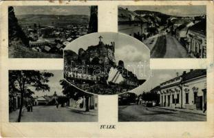 1942 Fülek, Filakovo; mozaiklap, vár magyar címerrel és "Mindent vissza!" irredenta felirattal / multi-view postcard, castle with Hungarian coat of arms and irredenta propaganda (Rb)