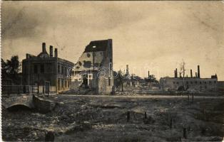 1917 Jelgava, Mitau; Lilienfeldstraße / WWI German military, destroyed buildings (EB)