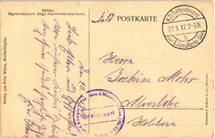 1917 Jelgava, Mitau; Gymnasium (Kgl. Kommandantur) / WWI German military, grammar school (army comma...