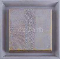 Hajdú László (1938-): Torony, 2010. Akril, vászon. Jelzett a hátoldalán. Fakeretben. 28x28 cm.