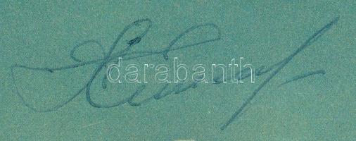 Alekszej Jeliszejev (1934- ) szovjet űrhajós aláírása őt ábrázoló képeslapon / Signature of Alexei Y...