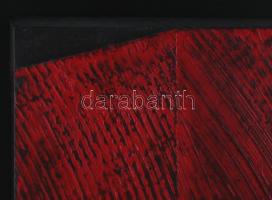 Hajdú László (1938-): Vörös lakk feketén, 2010. Akril, vászon. Jelzett a hátoldalán. Fakeretben. 28x...