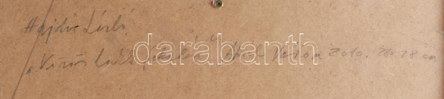 Hajdú László (1938-): Vörös lakk feketén, 2010. Akril, vászon. Jelzett a hátoldalán. Fakeretben. 28x...