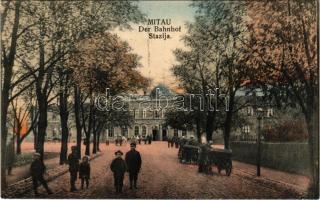 Jelgava, Mitau; Der Bahnhof / Stazija / railway station