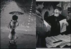 cca 1940 előtt, Brassai (eredetileg Halász Gyula) (1899-1984) magyar - francia fotóművész felvételei (Párizsi életképek), 2 db modern nagyítás, jelzés nélkül, 21x15 cm