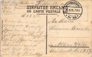 1915 Liepaja, Liepoja, Lipawa, Libau; Grosse Strasse / street view, pharmacy, tram, shops. Druck u. ...