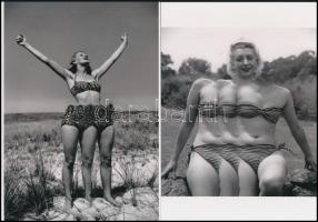 cca 1954 Weegee (korábban Arthur (Usher) Fellig (1899-1968) amerikai fotográfus trükk felvételei, 2 db jelzés nélküli modern nagyítás, 21x15 cm