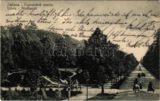 1916 Liepaja, Liepoja, Lipawa, Libau; Stadtpark / park (EK)