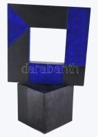 Hajdú László (1938-): Párbeszéd a négyzettel II, 2012-2015. Akril, fa. Jelzett az alján. Reprodukálv...