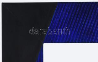 Hajdú László (1938-): Párbeszéd a négyzettel II, 2012-2015. Akril, fa. Jelzett az alján. Reprodukálv...