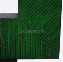 Hajdú László (1938-): Párbeszéd a négyzettel IV, 2012. Akril, fa. Jelzett az alján. Reprodukálva a m...