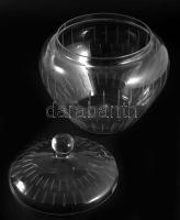 Kristály fedeles kínáló. Hibátlan, d: 24 cm, m: 25 cm