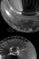 Kristály fedeles kínáló. Hibátlan, d: 24 cm, m: 25 cm