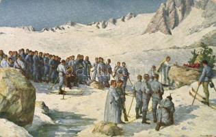 Military WWI Field mass on the Presena Glacier