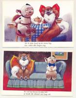 12 db MODERN megíratlan Bonzo kutyás képeslap, reprint / 12 modern unused Bonzo dog postcards, reprints s: G. E. Studdy