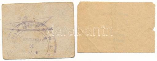 Franciaország 1920 k. menzautalvány + Németország zöldségjegy T:F-VG
France 1920. canteen voucher +...