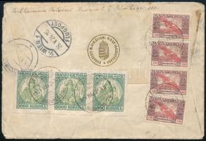 1924 Légi levél Ausztriába Ikarusz és Koronás Madonna bélyegekkel bérmentesítve