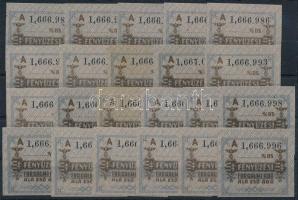 1949 Fényűzési forgalmi adó jelző címke 22 db, közte sok színeltérés (17.600)