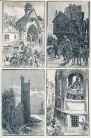 33 db RÉGI francia művészlap, Robida / 33 pre-1945 French art postcards. s: Robida