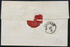 1857 3kr MP I típus levélen, "BARTFELD" - "KASCHAU"