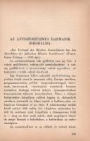 Székely Béla: Az antiszemitizmus és története. Budapest, (1936) A ,,Tabor" kiadása (Hungária Ny...
