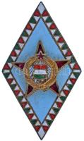1970 k. "Zrínyi Katonai Akadémia" zománcozott fém sapkajelvény (46x33mm) T:AU