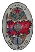 1970-1980 k. "Kiváló Hallgató - 1. osztály" rátétes, műgyantás bronz Magyar Néphadsereg sapkajelvény (41x26mm) T:XF