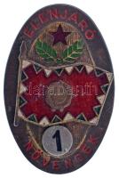 1970-1980 k. "Élenjáró Növendék - 1. osztály" rátétes, műgyantás bronz Magyar Néphadsereg sapkajelvény (41x26mm) T:XF