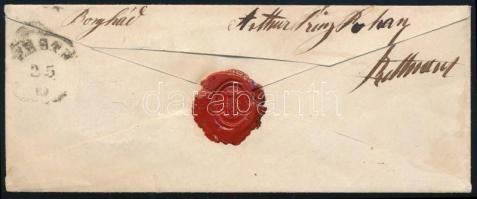 ~1853 6kr HP III világos barna bélyeg levélen, "BONYHÁD" - "PESTH"