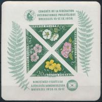 1958 FIP (I.) - Virág (I.) vágott blokk ferdén vágva (18.000++)