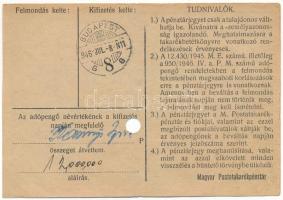 1946. 1.000.000AP nem kamatozó Pénztárjegy "C * 080128" "Másra át nem ruházható"...