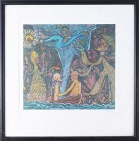 Pjeroo Roobjee (1945-): Superbaby. Nyomat, papír. Jelzett. Számozott (292/390). Üvegezett keretben. ...