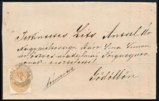 1863 15kr világosbarna bélyeg levélen, "NAGY KIKINDA" - "GÖDÖLLŐ" (25.000)