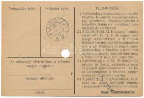 1946. 10.000.000AP nem kamatozó Pénztárjegy "D * 057140" "Másra át nem ruházható&quot...