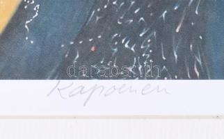 Pjeroo Roobjee (1945-): Kapoenen. Nyomat, papír. Jelzett. Számozott (337/390). Keretben. 28x35 cm