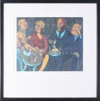 Pjeroo Roobjee (1945-): Kapoenen. Nyomat, papír. Jelzett. Számozott (337/390). Keretben. 28x35 cm