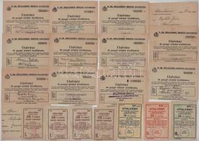 Vegyes 22db-os utalvány tétel, közte 15db utalvány 50p értékű textilárura + 10Ft - 75Ft értékű utalvány pamutárura, iparcikkre (7db) T:vegyes