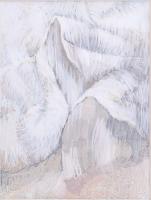 Polgár Rózsa (1936-2014): Az anyag mozgása. Tempera, papír. Jelzett. Plexiüvegezett alumíniumkeretben, plexi kissé sérült. 22,5x17 cm.