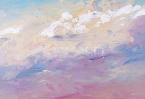 Győri Nagy Sándor (-): Békési tanya. Olaj, farost, jelzett. Dekoratív, sérült fakeretben, 34×40 cm