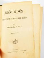 Bársony István: Erdőn, mezőn. Természeti és vadászati képek. Kiváló magyar művészek eredeti rajzaival. Bp., [1900], Athenaeum, 2+IV+446 p. Második kiadás. Eredetileg sincsenek benne illusztrációk! Kiadói illusztrált, festett és aranyozott egészvászon-kötés, kopott borítóval, a hátsó táblán folttal. Bárcziházi Bárczy István (1882-1952) későbbi Budapesti főpolgármester beragasztott aláírásával.