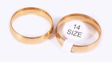 Nemesacél aranyszínű karikagyűrű, 2 db, méret: 68, 69