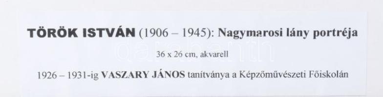 Török István (1906-1945), Vaszary János tanítványa a Képzőművészeti Főiskolán: Nagymarosi lány portr...